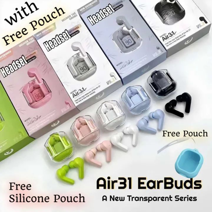 Air31 Earbuds With SILICON POUCH