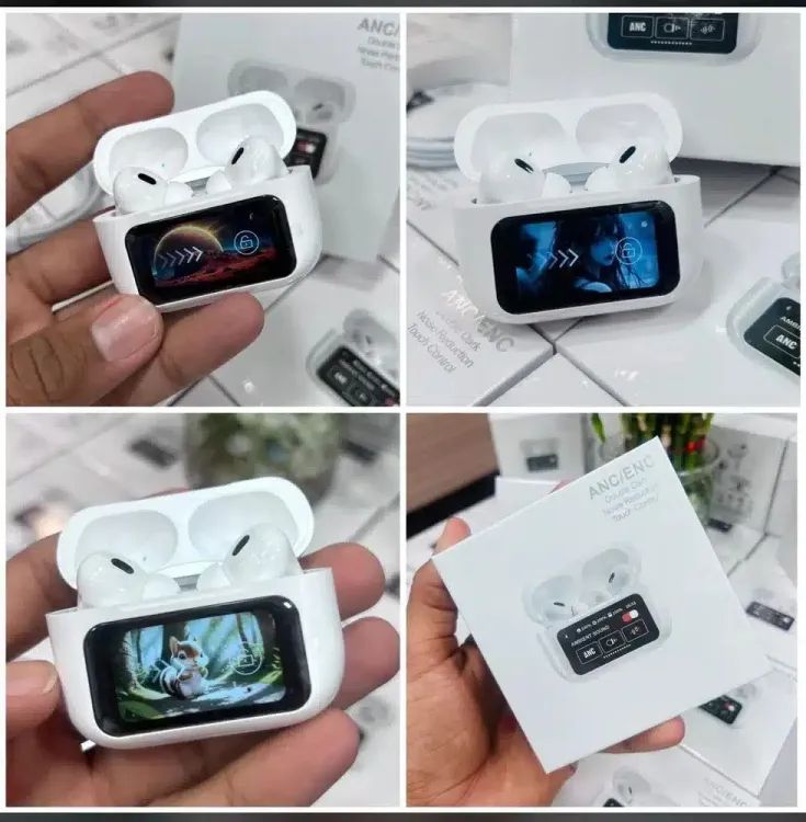 Airpods Pro 2 With LCD Touchscreen Display white