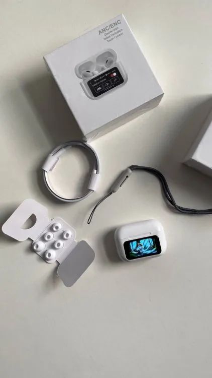 Airpods Pro 2 With LCD Touchscreen Display white